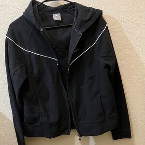 Nike Women's Black Bomber Jacket with White Accents